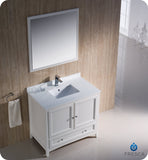 Fresca Oxford 36" Antique White Traditional Bathroom Vanity