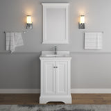 Fresca Windsor 24" Matte White Traditional Bathroom Vanity w/ Mirror | FVN2424WHM