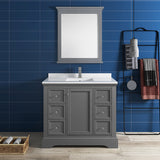 Fresca Windsor 40" Gray Textured Traditional Bathroom Vanity w/ Mirror | FVN2440GRV