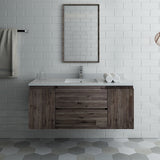 Fresca Formosa 48" Wall Hung Modern Bathroom Vanity w/ Mirror | FVN31-122412ACA