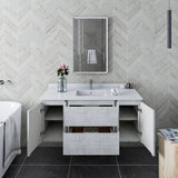 Fresca Formosa 48" Rustic White Modern Wall Hung Bathroom Vanity Set | FVN31-122412RWH