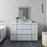 Fresca Formosa 54" Rustic White Modern Floor Standing Bathroom Vanity Set | FVN31-123012RWH-FC