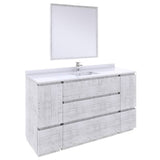 Fresca Formosa 60" Rustic White Modern Floor Standing Bathroom Vanity Set | FVN31-123612RWH-FC