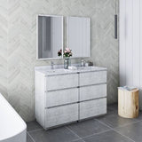 Fresca Formosa 48" Rustic White Modern Floor Standing Double Sink Vanity Set | FVN31-2424RWH-FC