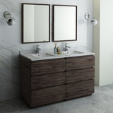 Fresca Formosa 60" Floor Standing Double Sink Modern Bathroom Vanity w/ Mirrors | FVN31-3030ACA-FC