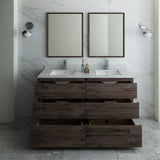 Fresca Formosa 60" Floor Standing Double Sink Modern Bathroom Vanity w/ Mirrors | FVN31-3030ACA-FC