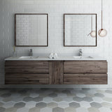 Fresca Formosa 84" Wall Hung Double Sink Modern Bathroom Vanity w/ Mirrors | FVN31-361236ACA