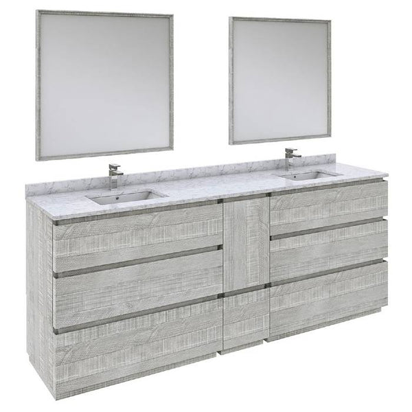 Fresca Formosa 84" Modern Ash Double Sink Vanity Set | FVN31-361236ASH-FC