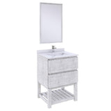 Fresca Formosa 24" Rustic White Floor Standing Open Bottom Bathroom Vanity Set | FVN3124RWH-FS