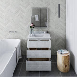 Fresca Formosa 30" Modern Rustic White Bathroom Vanity Set | FVN3130RWH-FC