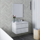Fresca Formosa 30" Modern Rustic White Wall Hung Bathroom Vanity Set | FVN3130RWH