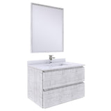 Fresca Formosa 30" Modern Rustic White Wall Hung Bathroom Vanity Set | FVN3130RWH