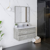 Fresca Formosa 36" Modern Ash Wall Hung Bathroom Vanity Set | FVN3136ASH