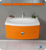Fresca Energia 36" Orange Modern Bathroom Vanity w/ Three Panel Folding Mirror