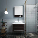 Fresca Modello Modern 32" Espresso Wall Hung Bathroom Vanity with Medicine Cabinet | FVN6183ES-VSL