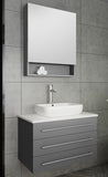 Fresca Modello Modern 32" Gray Wall Hung Bathroom Vanity with Medicine Cabinet | FVN6183GR-VSL