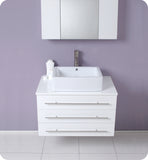 Fresca Modello 32" White Modern Bathroom Vanity w/ Marble Countertop