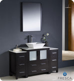 Fresca Torino 54" Espresso Modern Vanity w/ 2 Side Cabinets & Vessel Sink