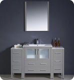 Fresca Torino 54" Gray Modern Vanity w/ 2 Side Cabinets & Integrated Sink