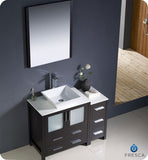 Fresca Torino 42" Espresso Modern Bathroom Vanity w/ Side Cabinet & Vessel Sink