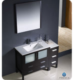 Fresca Torino 48" Espresso Modern Vanity w/ Side Cabinet & Integrated Sink