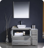 Fresca Torino 48" Gray Modern Bathroom Vanity w/ Side Cabinet & Vessel Sink