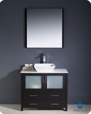 Fresca Torino 36" Espresso Modern Bathroom Vanity w/ Vessel Sink