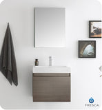 Fresca Nano 24" Gray Oak Modern Bathroom Vanity w/ Medicine Cabinet