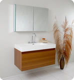 Fresca Mezzo 39" Teak Modern Bathroom Vanity w/ Medicine Cabinet