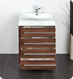 Fresca Livello 24" Walnut Modern Bathroom Vanity w/ Medicine Cabinet