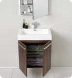 Fresca Alto 23" Walnut Modern Bathroom Vanity w/ Medicine Cabinet