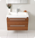 Fresca Medio 32" Teak Modern Bathroom Vanity w/ Medicine Cabinet