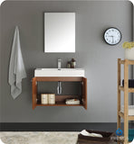 Fresca Vista 30" Teak Wall Hung Modern Bathroom Vanity w/ Medicine Cabinet