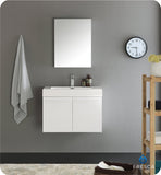 Fresca Vista 30" White Wall Hung Modern Bathroom Vanity w/ Medicine Cabinet