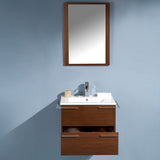 Fresca Cielo 24" Wenge Brown Modern Bathroom Vanity w/ Mirror