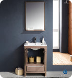 Fresca Allier 24" Gray Oak Modern Bathroom Vanity w/ Mirror