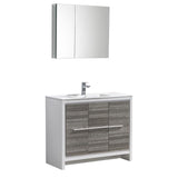 Fresca Allier Rio 40" Ash Gray Modern Bathroom Vanity w/ Medicine Cabinet