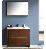 Fresca Allier 40" Wenge Brown Modern Bathroom Vanity w/ Mirror