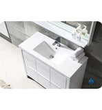 Fresca Allier 40" White Modern Bathroom Vanity w/ Mirror