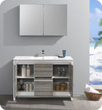 Fresca Allier Rio 48" Ash Gray Single Sink Modern Vanity w/ Medicine Cabinet