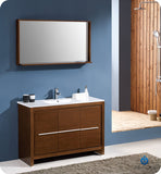 Fresca Allier 48" Wenge Brown Modern Bathroom Vanity w/ Mirror