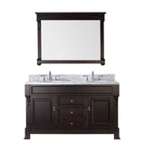 Virtu USA Huntshire 60" Single Bathroom Vanity w/ Round Sink, Faucet, Mirror