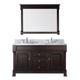 Virtu USA Huntshire 60" Single Bathroom Vanity w/ Square Sink, Faucet, Mirror
