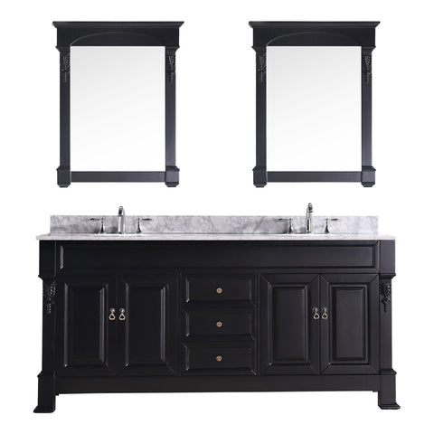 Virtu USA Huntshire 72" Double Bathroom Vanity with Marble Top