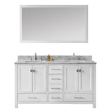 Virtu USA Caroline Avenue 60" Double Bathroom Vanity w/ Square Sink, Mirror