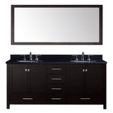 Virtu USA Caroline Avenue 72" Double Bathroom Vanity w/ Sink, Mirror