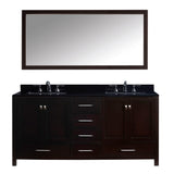 Virtu USA Caroline Avenue 72" Double Bathroom Vanity w/ Sink, Mirror
