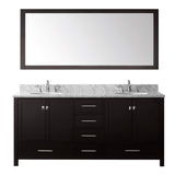 Virtu USA Caroline Avenue 72" Double Bathroom Vanity w/ Sink, Faucet, Mirror