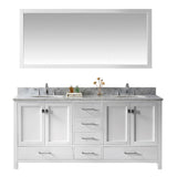 Virtu USA Caroline Avenue 72" Double Bathroom Vanity w/ Round Sink, Mirror