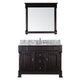 Virtu USA Huntshire 48" Single Bathroom Vanity w/ Marble Top, Round Sink, Mirror